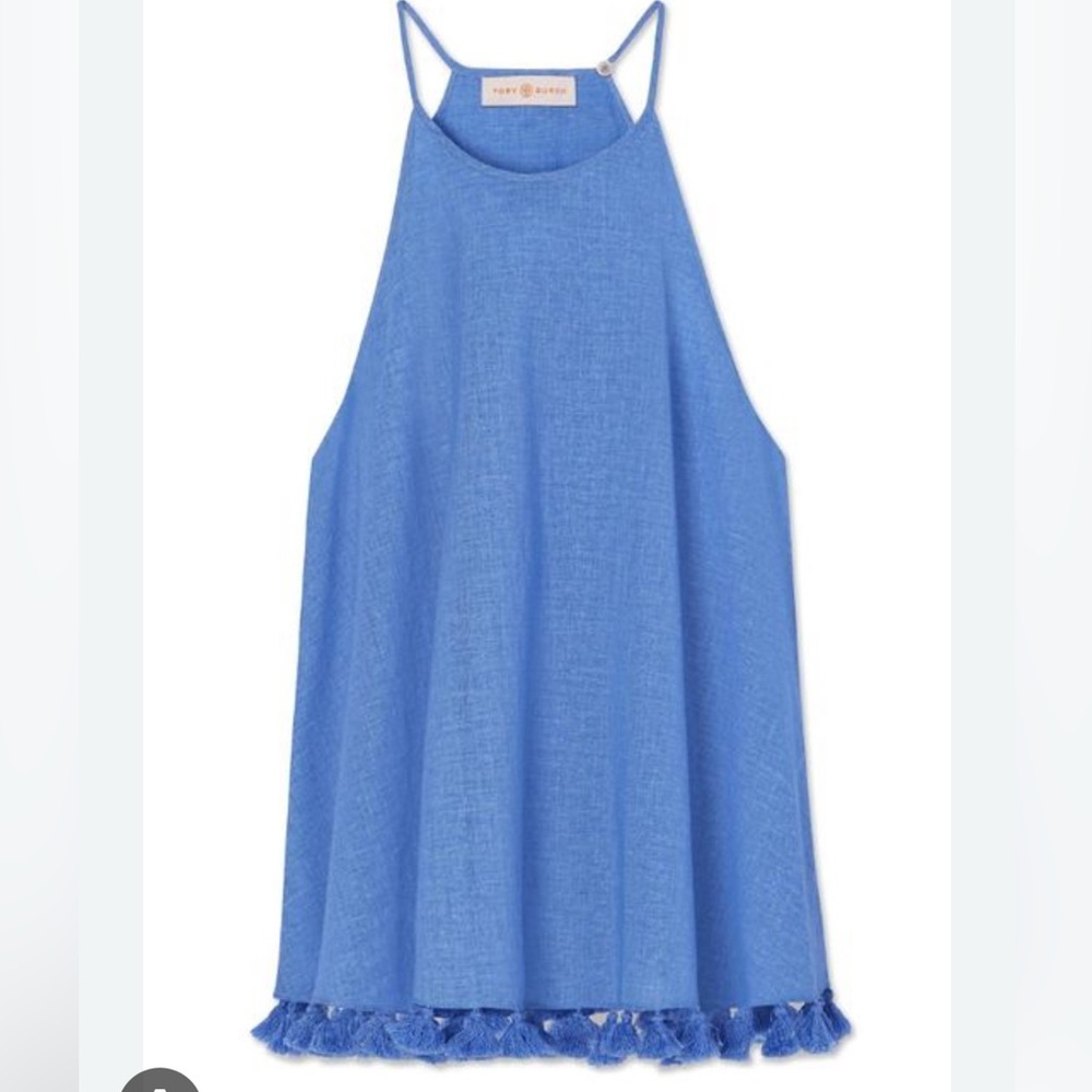 Tory Burch Blue Tank Top with Tassel detail